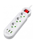 DCU EXTENSAO ELECTRICA 2MT 3TOMADAS + 3USB + INTERRUP - 37400103
