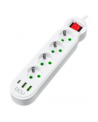 DCU EXTENSAO ELECTRICA 2MT 4TOMADAS + 3USB + INTERRUP - 37400104