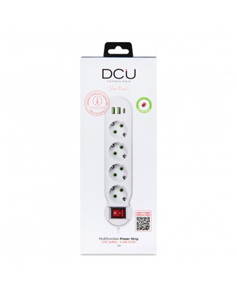 DCU EXTENSAO ELECTRICA 2MT 4TOMADAS + 3USB + INTERRUP #1 - 37400104