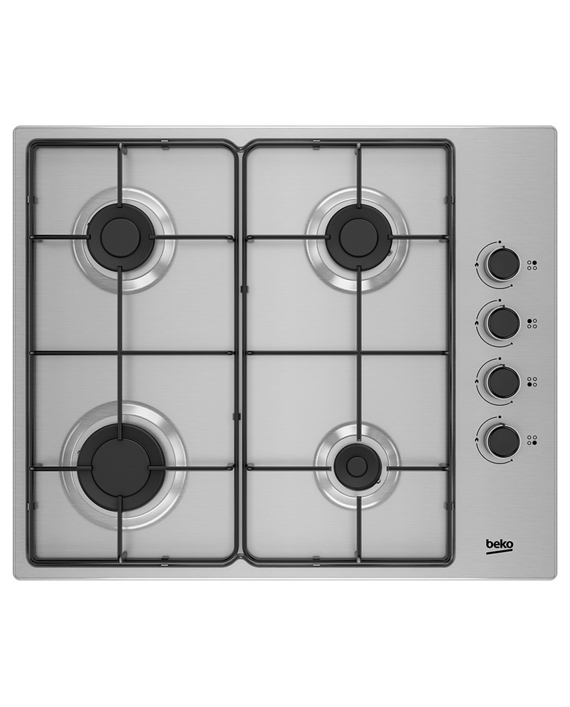 BEKO PLACA 4 GAS 60CM S/ISQUEIRO VALVULA SEGURANÇA INOX - HIGG64103SX
