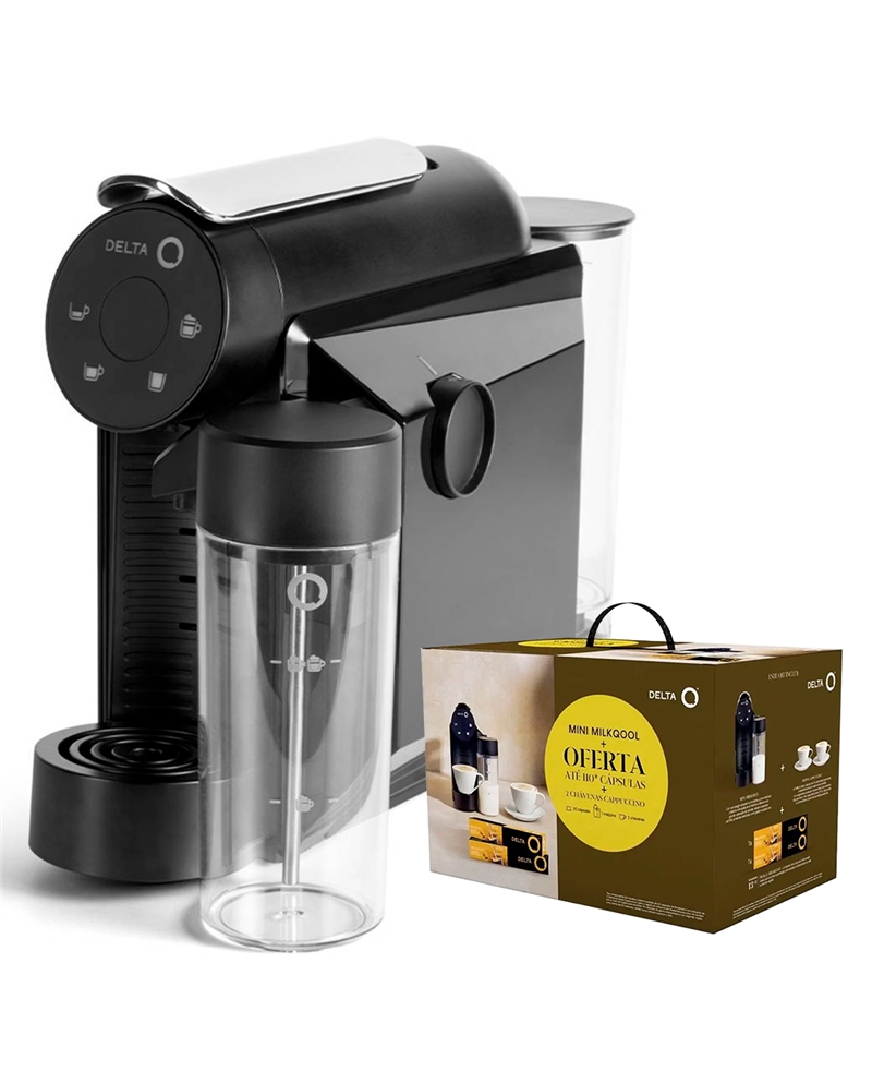 DELTA Q MAQUINA CAFE MINI MILK QOOL PRETA+2CHAV+2COP - QITMINIMILKQOOLPRE