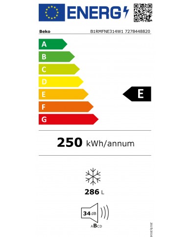 BEKO ARCA VERTICAL NF 1865X597X709MT 286LT BRANCO (E)
