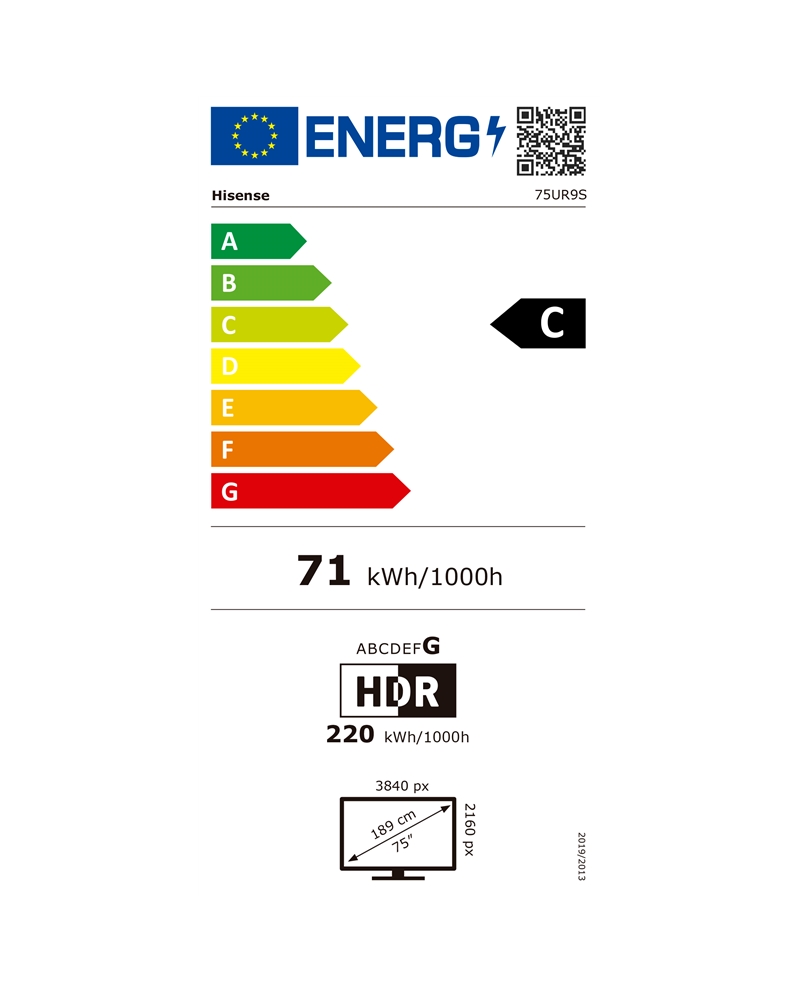 HISENSE LED 75" RGB 4K UHD SMARTTV 3HDMI 2USB C - 75UR9S