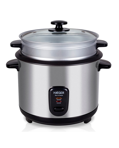 HAEGER PANELA COZER ARROZ CAPACIDADE 1,8LT 700W INOX - RC18L001A