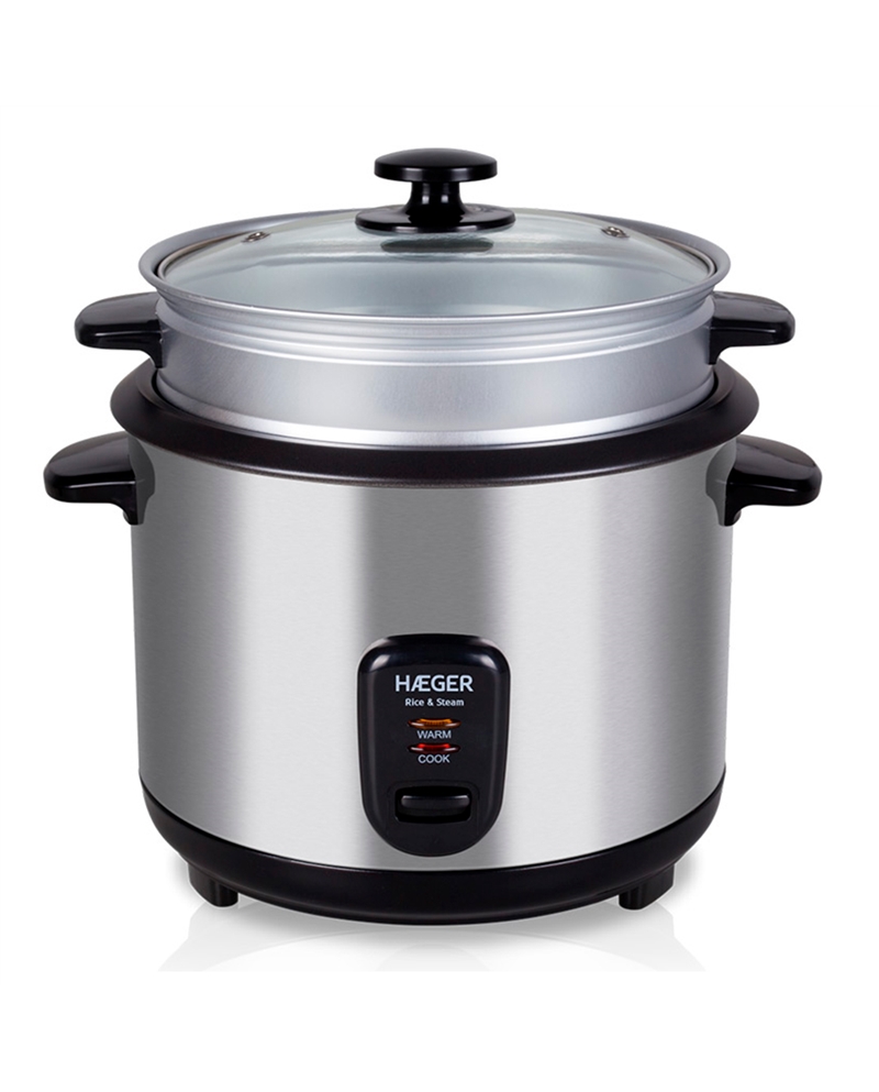 HAEGER PANELA COZER ARROZ CAPACIDADE 1,8LT 700W INOX - RC18L001A