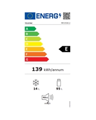 TELEFAC FRIGORIFICO 1PT 850X550X570 109LT INOX E #1 - MP155XE2