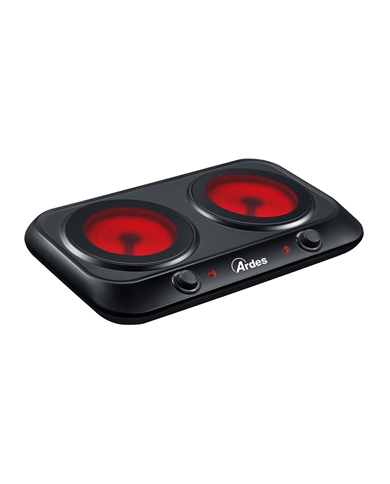 ARDES PLACA CERAMICA VITRO 2 ZONA 2400W PRETA - AR1F402