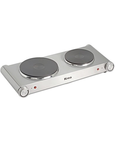 KREA PLACA ELECTRICA 2 ZONAS 2250W CORPO INOX ESCOVADO - HP20