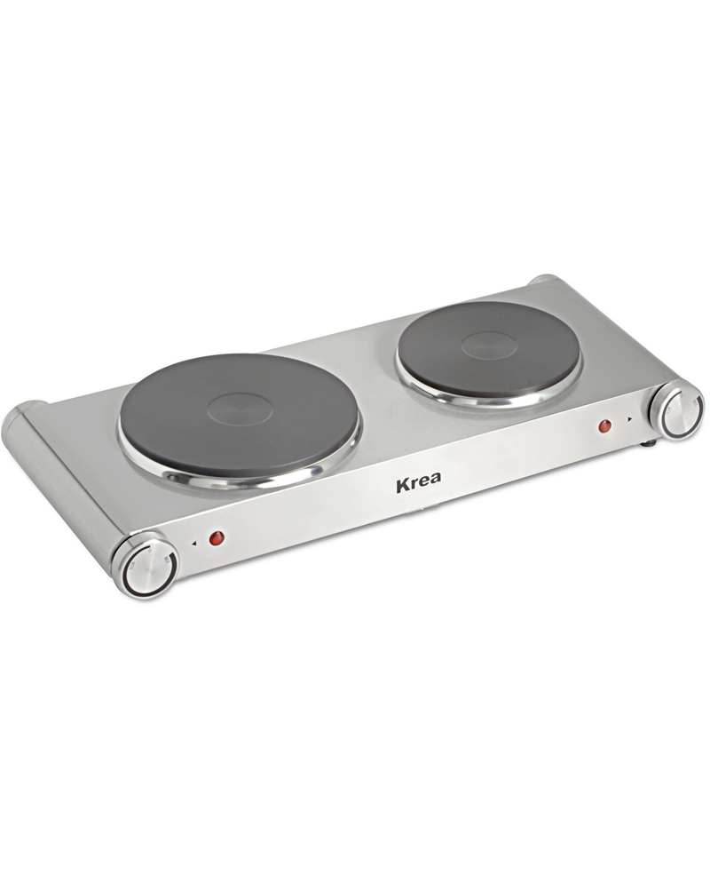 KREA PLACA ELECTRICA 2 ZONAS 2250W CORPO INOX ESCOVADO - HP20