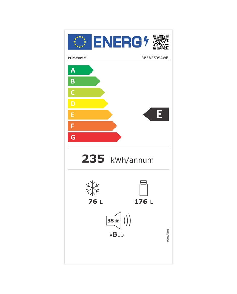 HISENSE COMBINADO INTEG 177X54X55MT NF E #5 - RB3B250SAWE