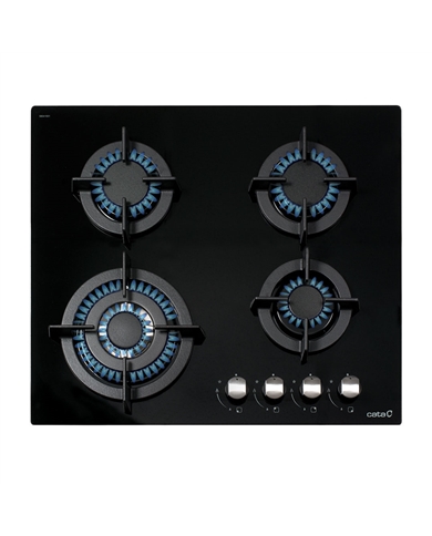 CATA PLACA CRISTALGAS 60CM 4GAS NAT C/INJ GAS BUT - CCI6031BK