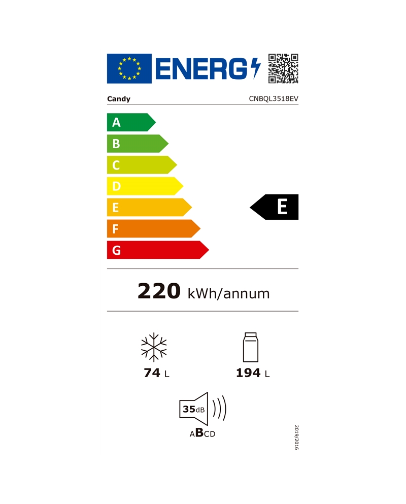 CANDY COMBINADO INTEG 268LT 1,772X0,54X0,55TMT E #1 - CNBQL3518EV
