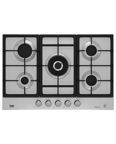 BEKO PLACA 5 GAS 75CM INOX - HIAW75226SXE
