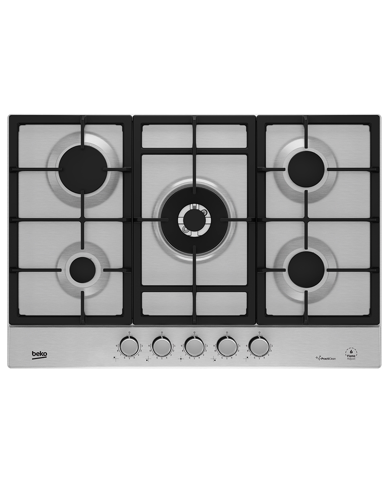 BEKO PLACA 5 GAS 75CM INOX - HIAW75226SXE