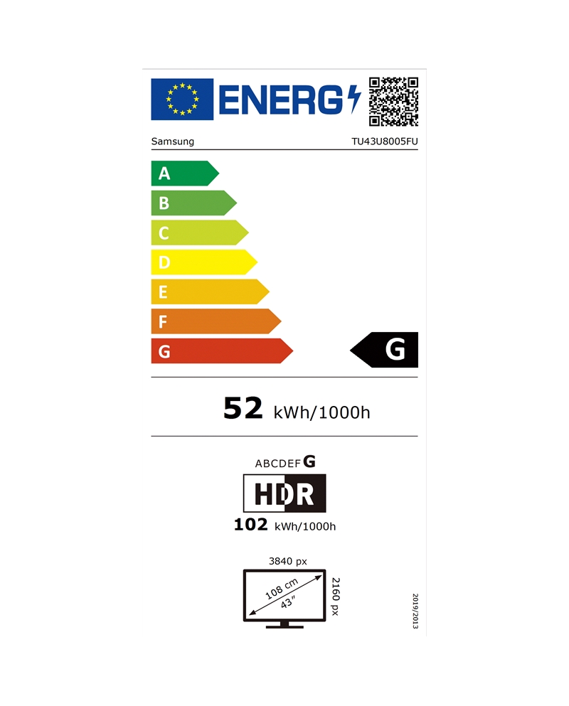 SAMSUNG LED 43" CRYSTAL UHD 4K SMARTTV 3HDMI 1USB G #1 - TU43U8005HUXXC