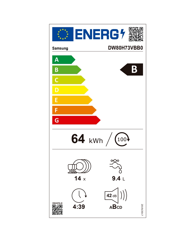SAMSUNG MAQUINA LOUÇA INTEG 9PROG 14TALH. B #1 - DW80H73VBB0U1