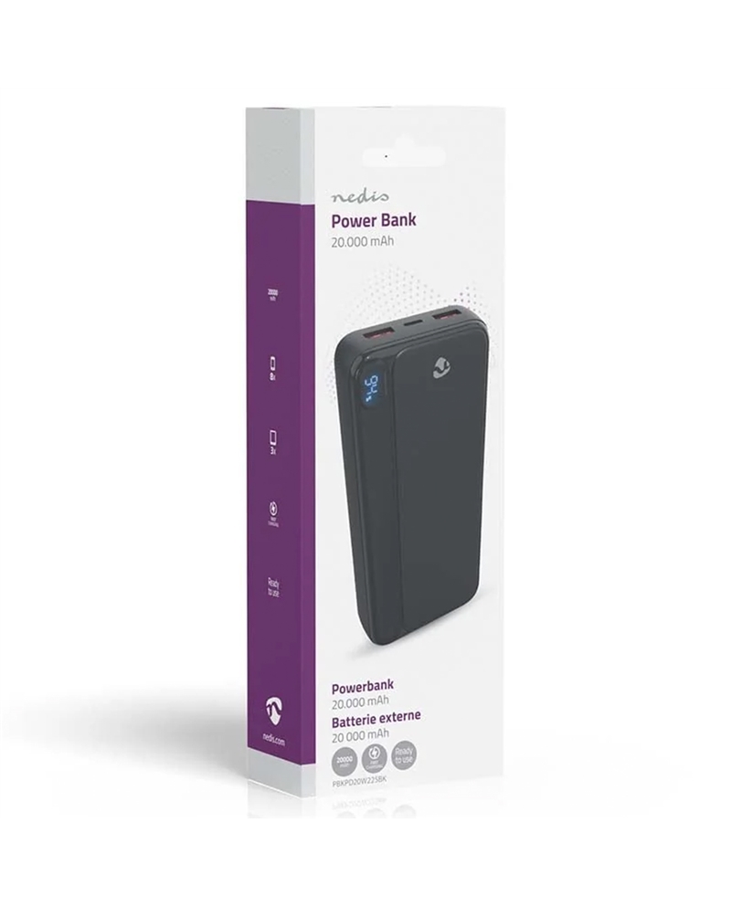 NEDIS POWERBANK 20000MAH PRETO #1 - PBKPD20W225BK