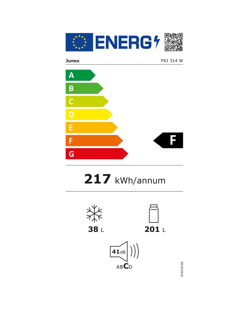 JUNEX FRIGORIFICO 2PT 1600X540X525MT 239LT BRANCO F - FKJ314W