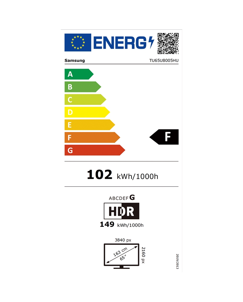 SAMSUNG LED 65" CRYSTAL HDR 4K SMART TV 3HDMI 1USB F #1 - TU65U8005HUXXC