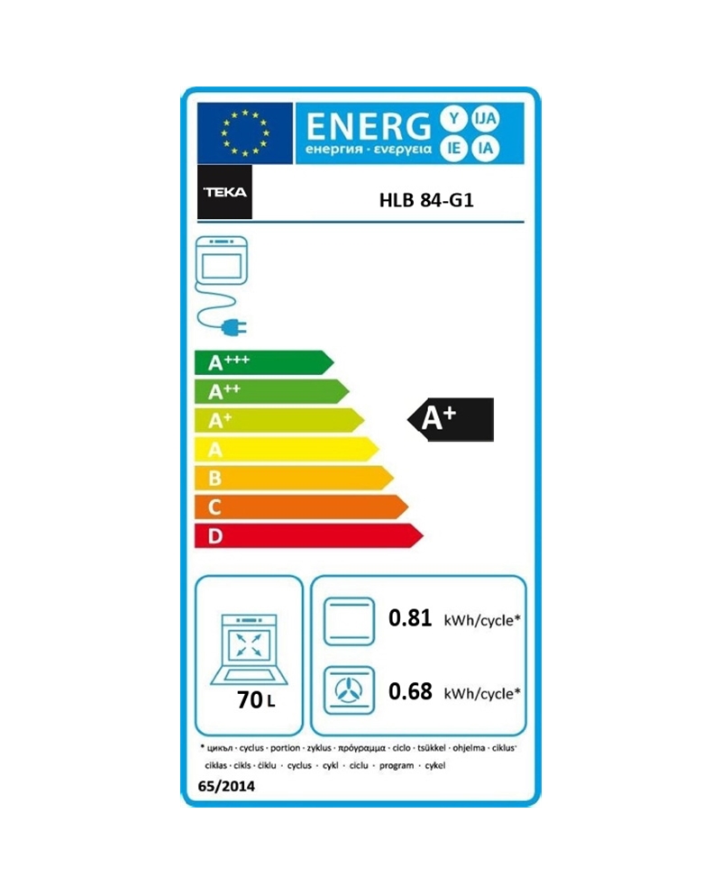 TEKA FORNO MULTIF 71LT INFINITY BLACK MATE A+ #1 - HLB84G1BM