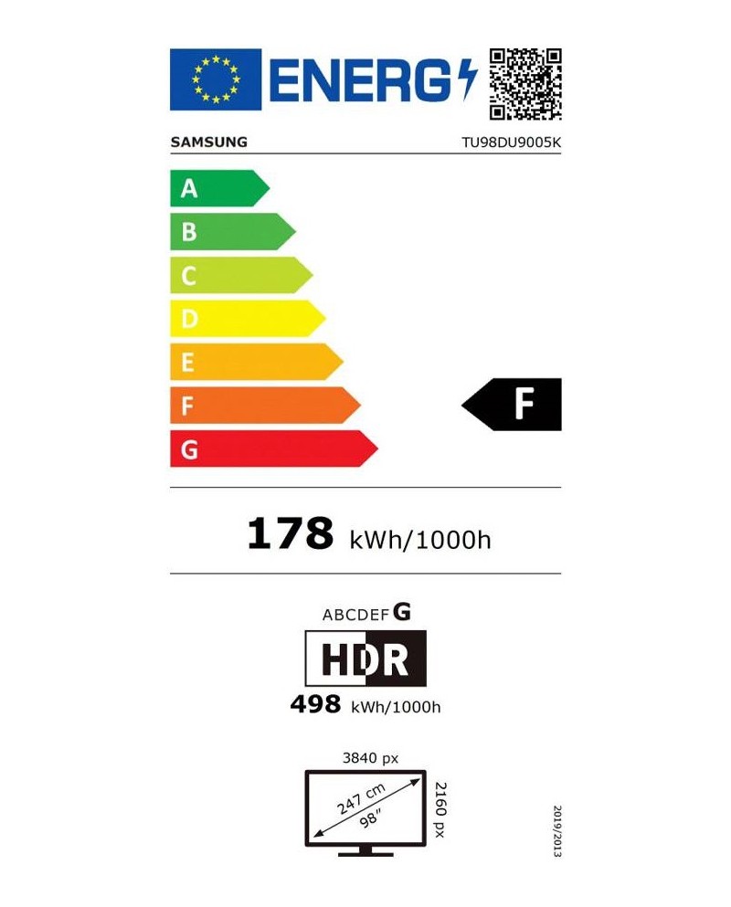 SAMSUNG LED 98" UHD 4K SMART TV 3HDMI 2USB F