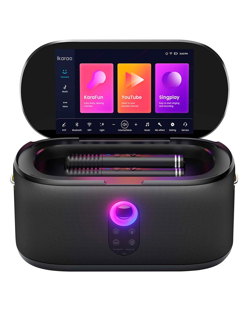 IKARAO COLUNA PORTATIL BLUETOOTH KARAOKE 300W - IKARAOSHELLS1