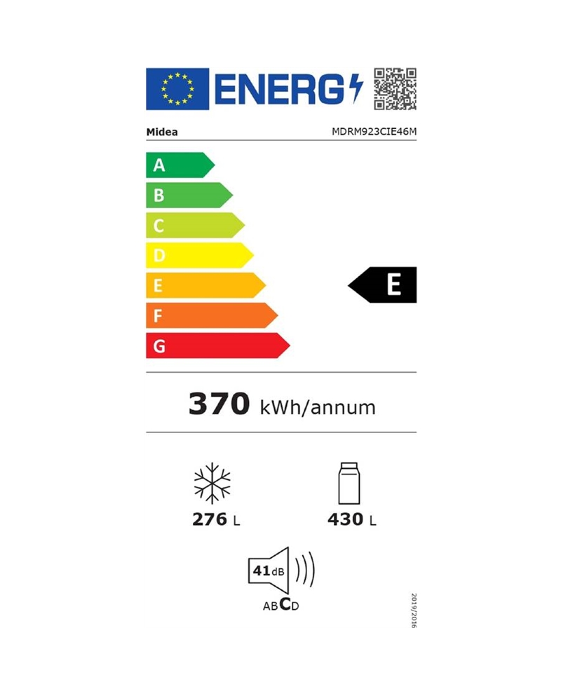 MIDEA SIDE BY SIDE 4PT 1,775X0,908X0,736MT 706LT NF INOX E #1 - MDRM923CIE46M