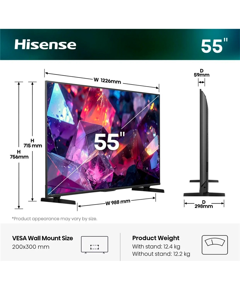 HISENSE QLED 55" 4K UHD SMARTTV 3HDMI 2USB E - 55E7SPRO