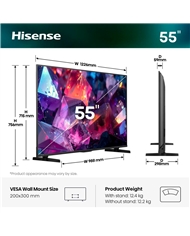 HISENSE QLED 55" 4K UHD SMARTTV 3HDMI 2USB E - 55E7SPRO