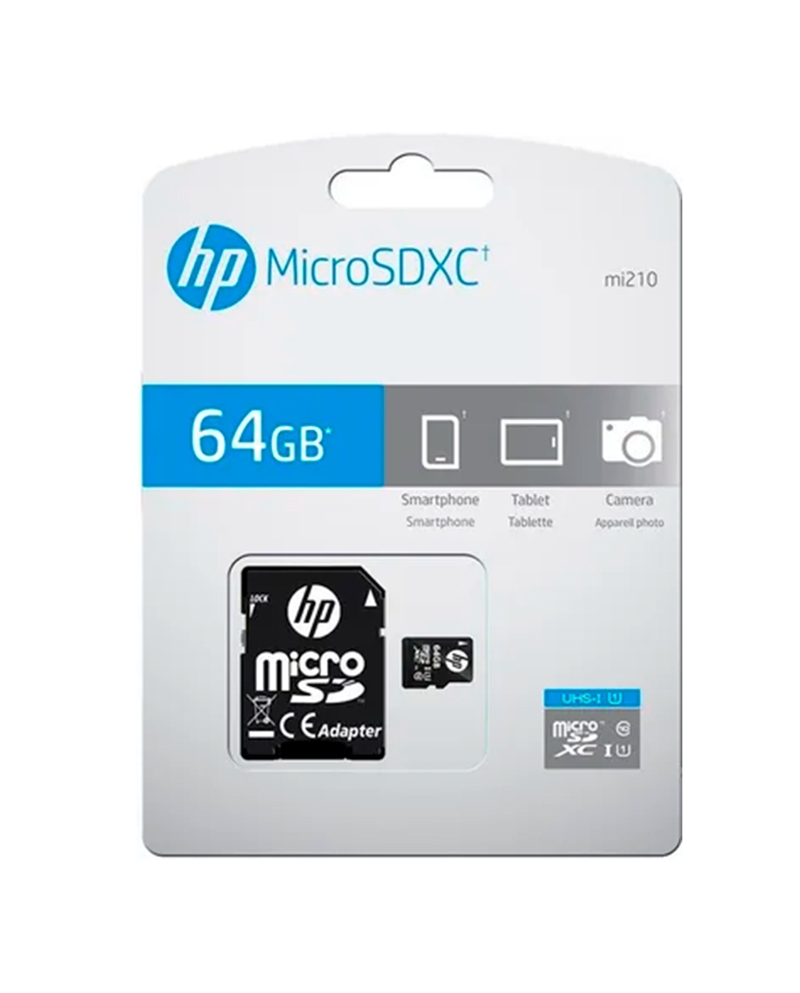 HP CARTAO MEMORIA 64GB MICRO SDXC MI210 C/ADAPTADOR - SDU64GBXC10HPEF