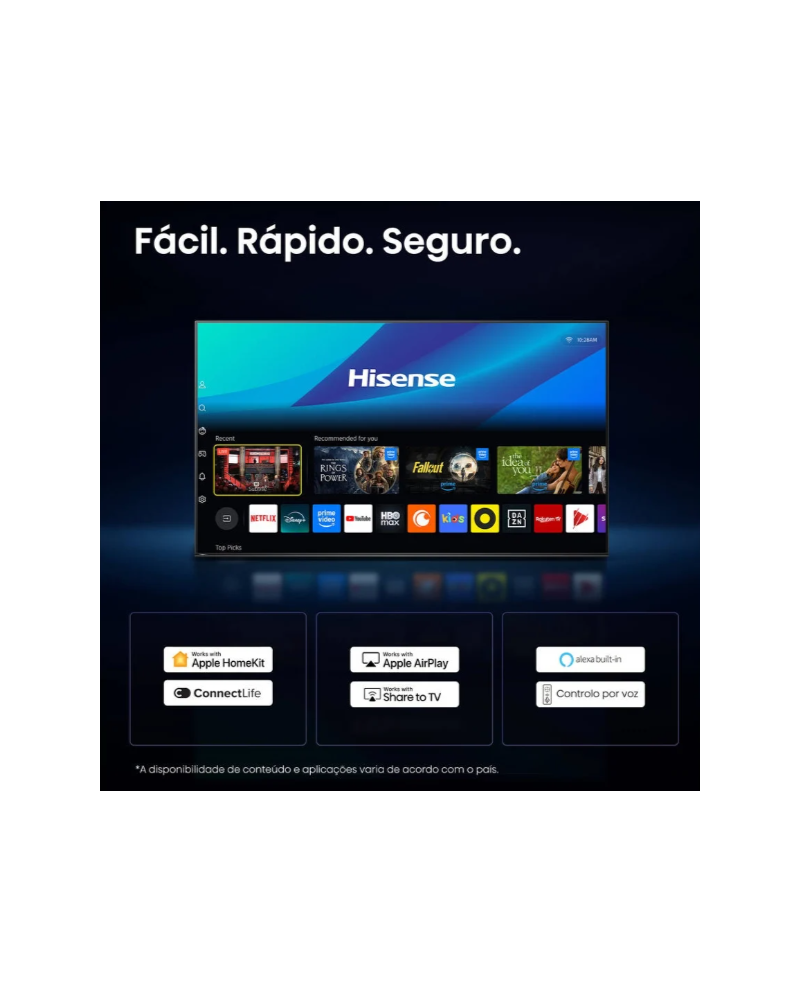 HISENSE QLED 55" 4K UHD SMARTTV 3HDMI 2USB E