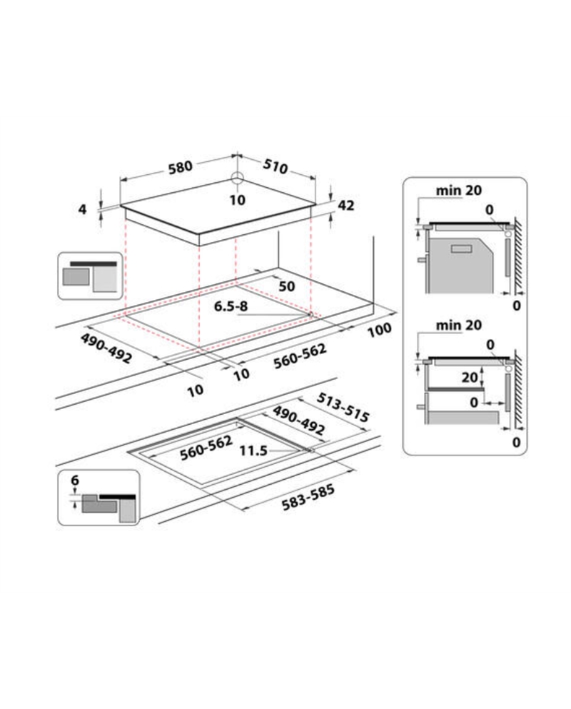INDESIT PLACA VITRO 60CM 4ZONAS #1 - AAR160C