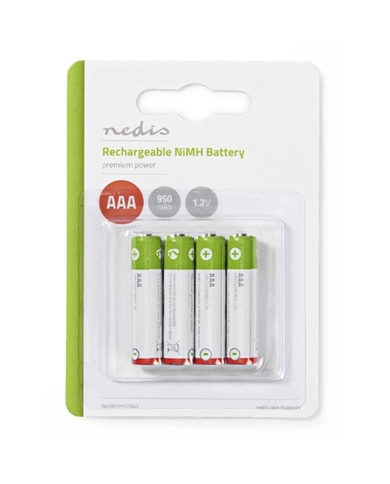 NEDIS PILHAS RECARREGAVEIS 1.2V DC 950MAH NI-MH AAA PACK4 - BANM9HR034B