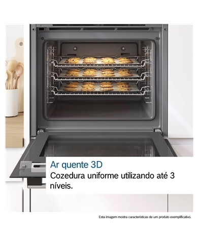 BOSCH FORNO 60CM 71LT VIDRO PRETO A+ #5 - HBA514ES4